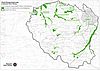 Darstellung einer Karte des Naturparks Hoher Fläming mit Mananagementplanung